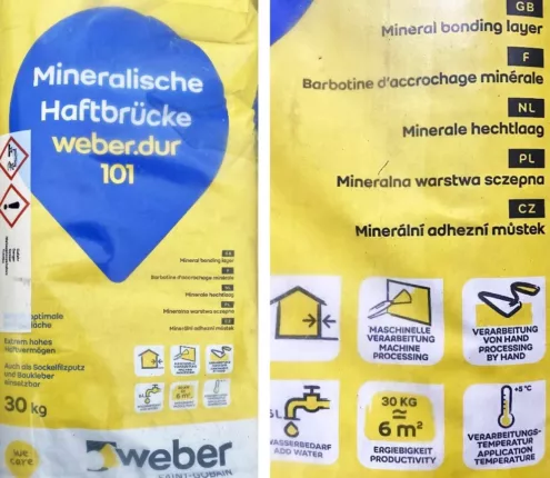 Originalverpackte Bauklebersäcke vom Hersteller Weber