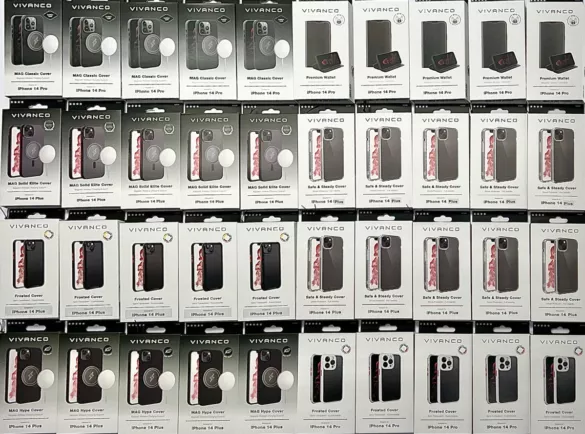 Smartphone-Zubehör aus Restposten: originalverpackte Vivanco-Schutzhüllen für iPhone 14 Pro und 14 Plus