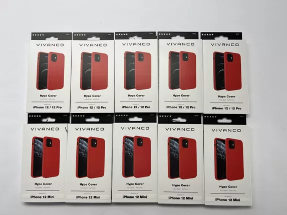 Originalverpackte Schutzhüllen für iPhone 12 von Vivanco